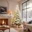 Sapin de Noël élégant enneigé avec lumières-648887276
