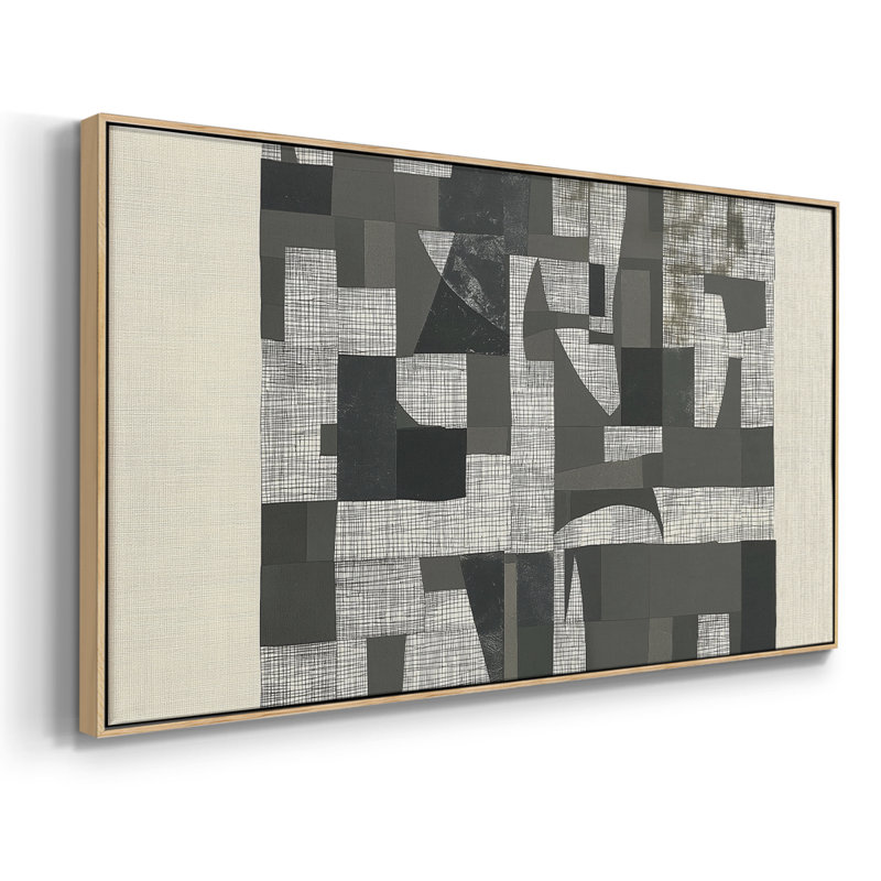 Série abstraite-DCCL XXXVII- Toile tendue avec châssis tendue, prête à être accrochée, H 21 po x l 41 po, Naturel
