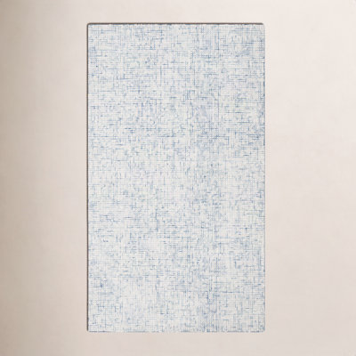 Rowe Ivory Blue Hand-Tufted Striped Rug