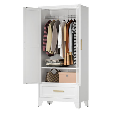 Andelin 71 "Farmhouse Style Steel Wardrobe by Luoyang Xinrui Chuangpin Trading Co., Ltd