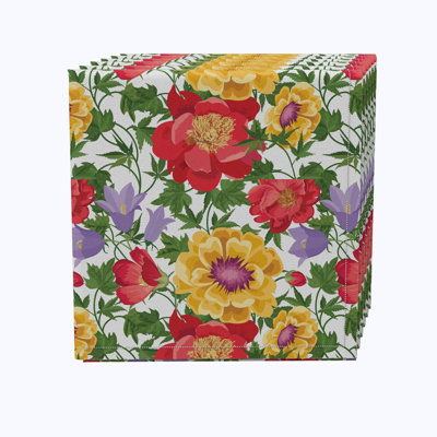 100% Cotton Multicolor Floral Square Napkin