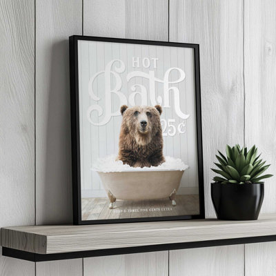 Bear Hot Bath by lettered & lined Art Print