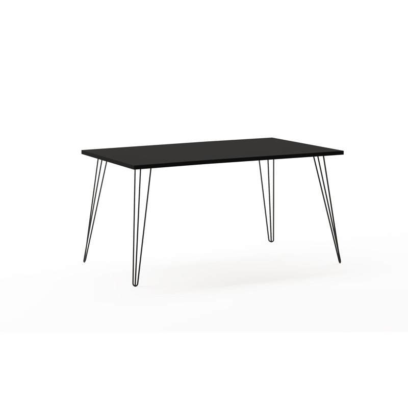 Domaingue Metal Base Writing Desk, 74cm H x 160cm W x 80cm D, Black