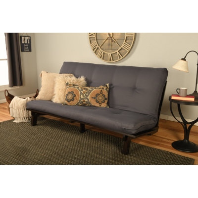 Higden Full 75" Wide Tufted Back Futon and Mattress