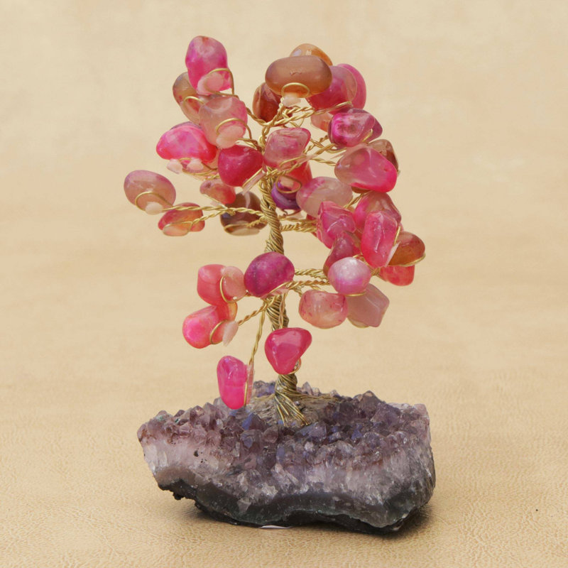 Andolina 3.9'' Faux Flowering Tree in Stone Freestanding