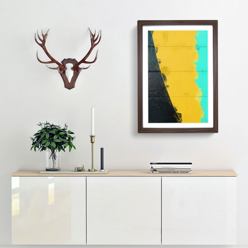 Triumph in Abstract - Framed Print, 76cm H x 50cm W x 2cm D, Walnut