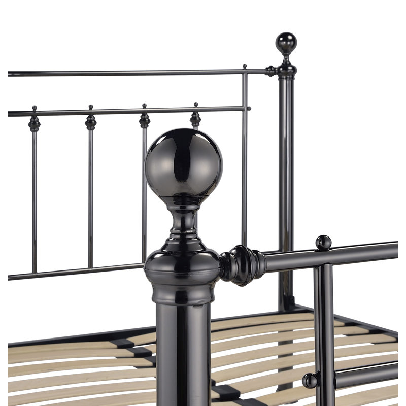 Liesl Open-Frame Bed, Black chrome, Double (4'6)