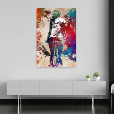 «Vibrant Cycling Journey», art de montagne coloré et coloré