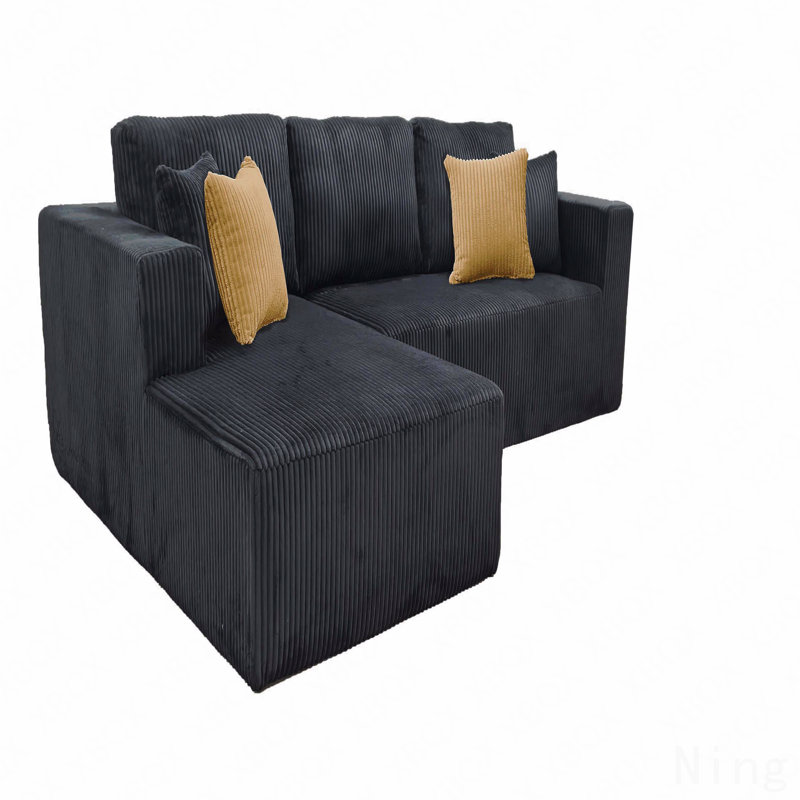 Full Compressed Corduroy Upholstered Sectional