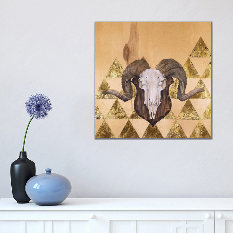 Ram Skull by Andrea Fairservice - Print on Canvas, Wrapped Canvas, 45.72 cm H x 45.72 cm W x 3.175 cm D