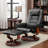 34“ Vegan Leather Swivel Ergonomic Recliner Chair with Ottoman