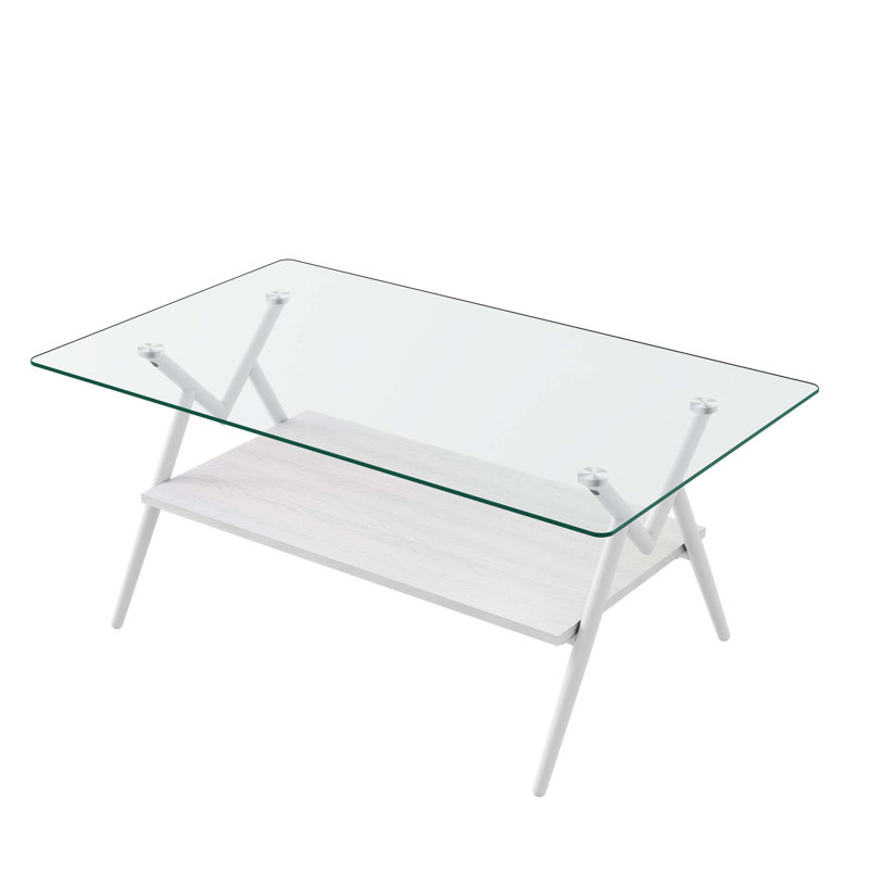 Table basse et tables de bout, ensemble de 3, avec couche de panneau de fibres à densité moyenne, tables modernes pour le salon