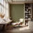 Deco Lily - Olive Wallpaper
