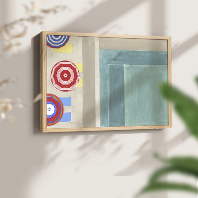 Au bord de la piscine I - Reproduction encadrée - Restickable