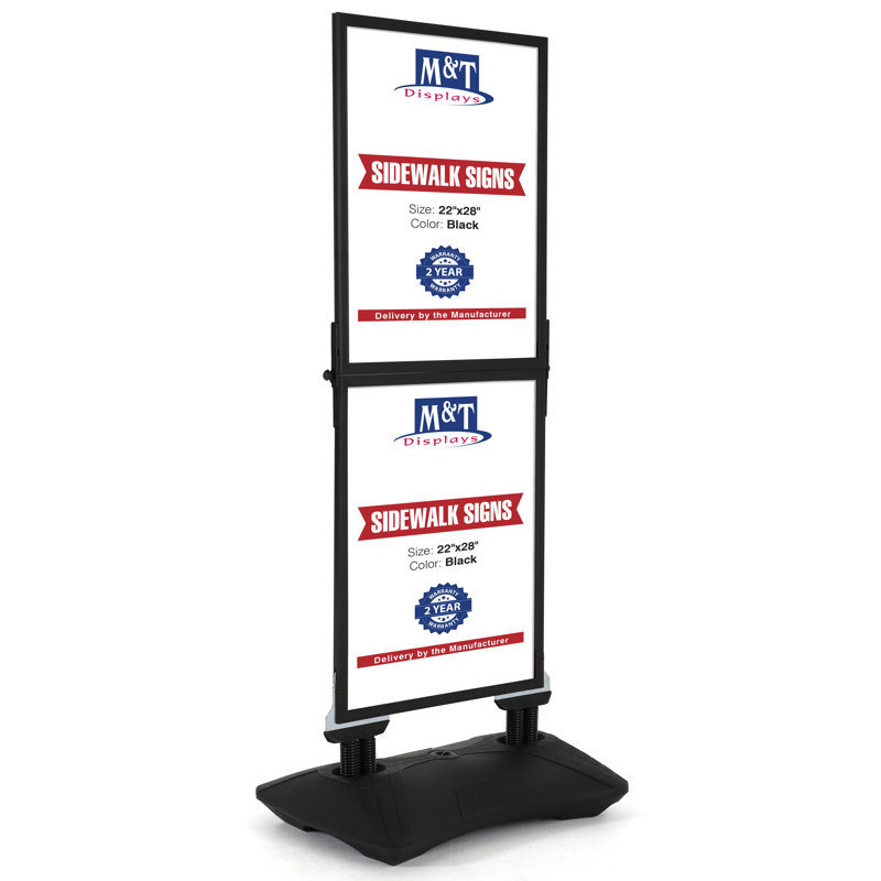 Black Aluminum Double-Sided Outdoor Pavement Sign Holder