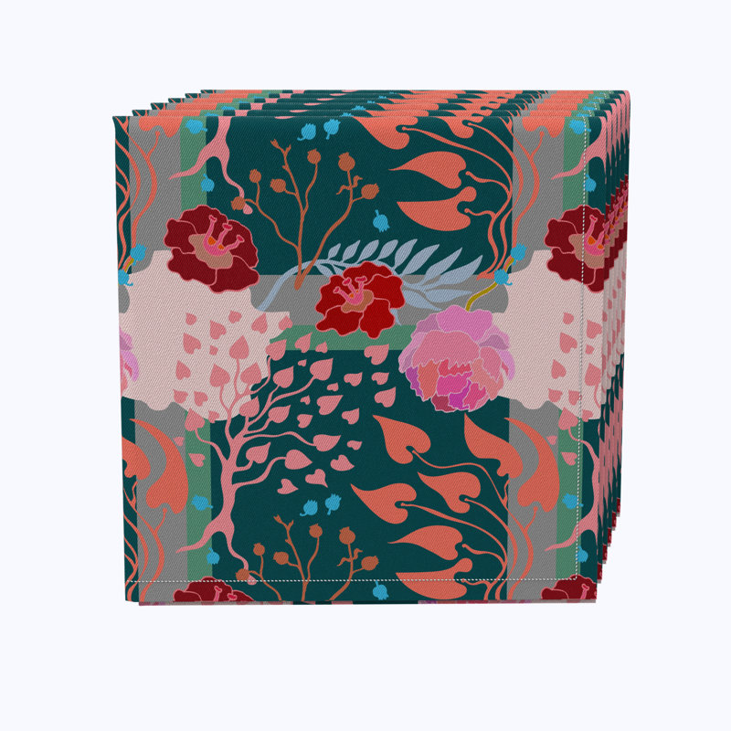 100% Cotton Floral Square Napkin