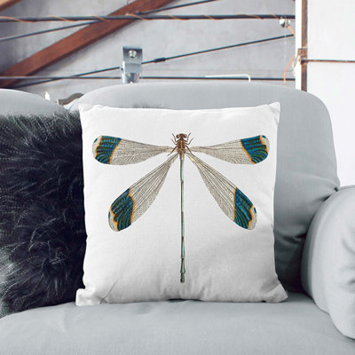Blue-Tipped Dragonfly Square Throw Cushion