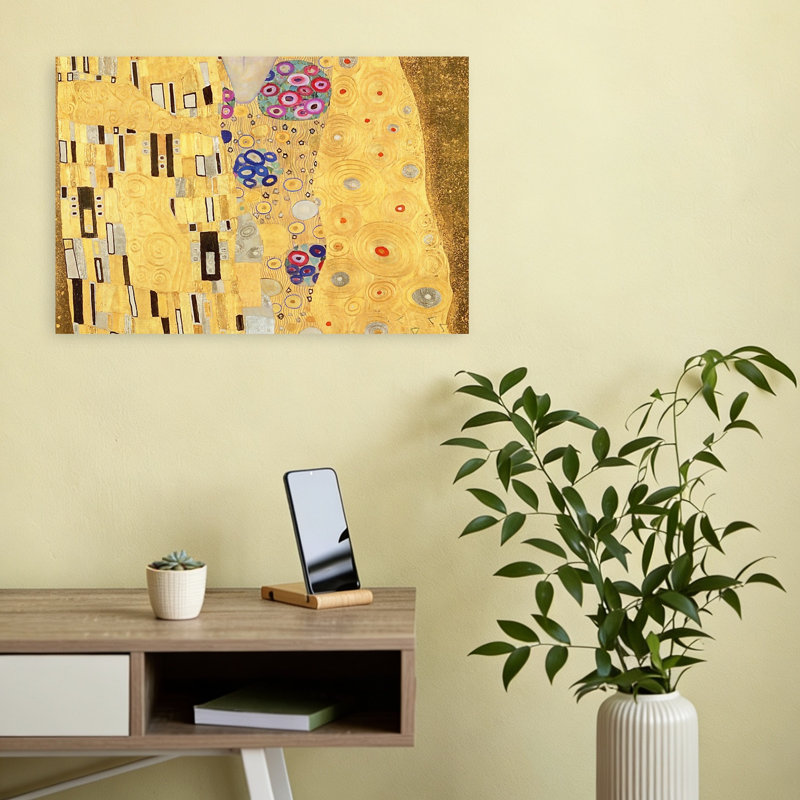 Le Baiser, estampe d'art mural abstrait contemporain de 1907-1908, H 12 po x l 18 po