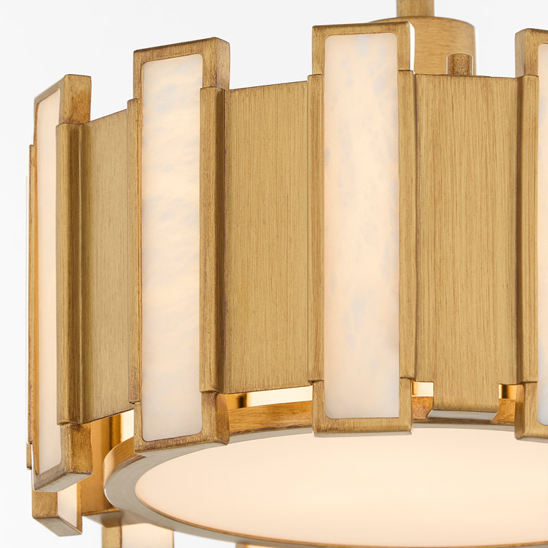 Volterra 1 - Light Aged Brass Drum Pendant