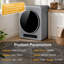 1,7 pi cu Sèche-linge électrique 9LBS gris titane avec contrôle tactile, capteur de sécurité et verrouillage pour enfant