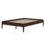 Structure de lit plateforme moderne en bois avec lattes de bois et support en métal, assemblage facile-151728366