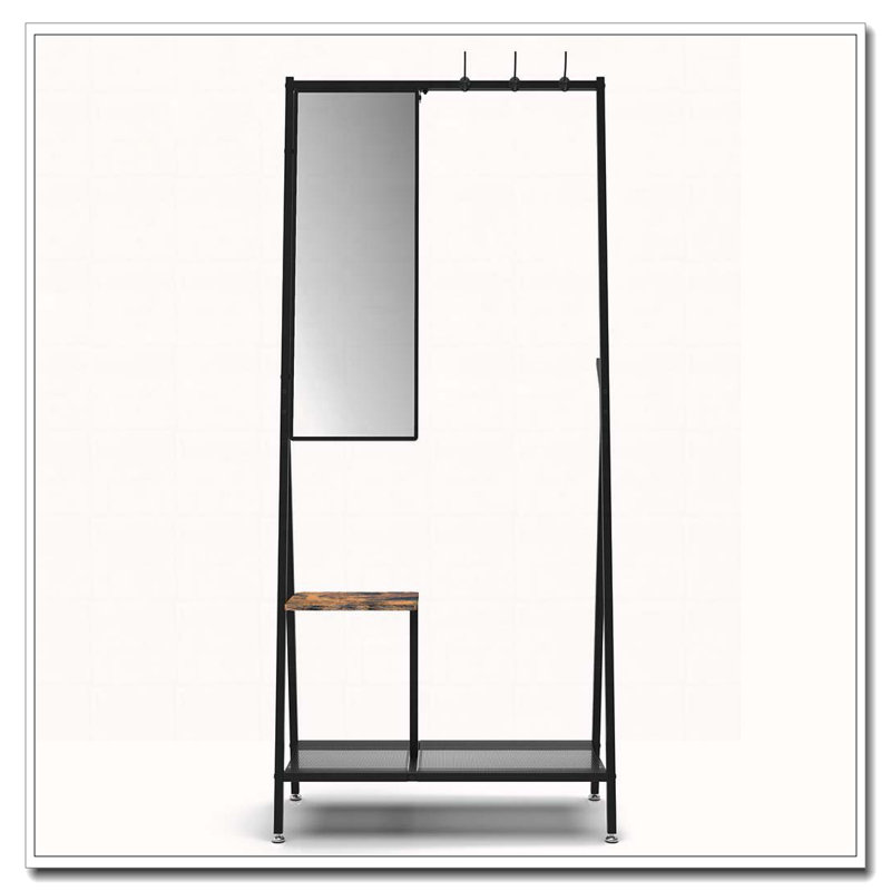 Portemanteau avec miroir, portemanteau multifonctionnel avec rangement pour chaussures