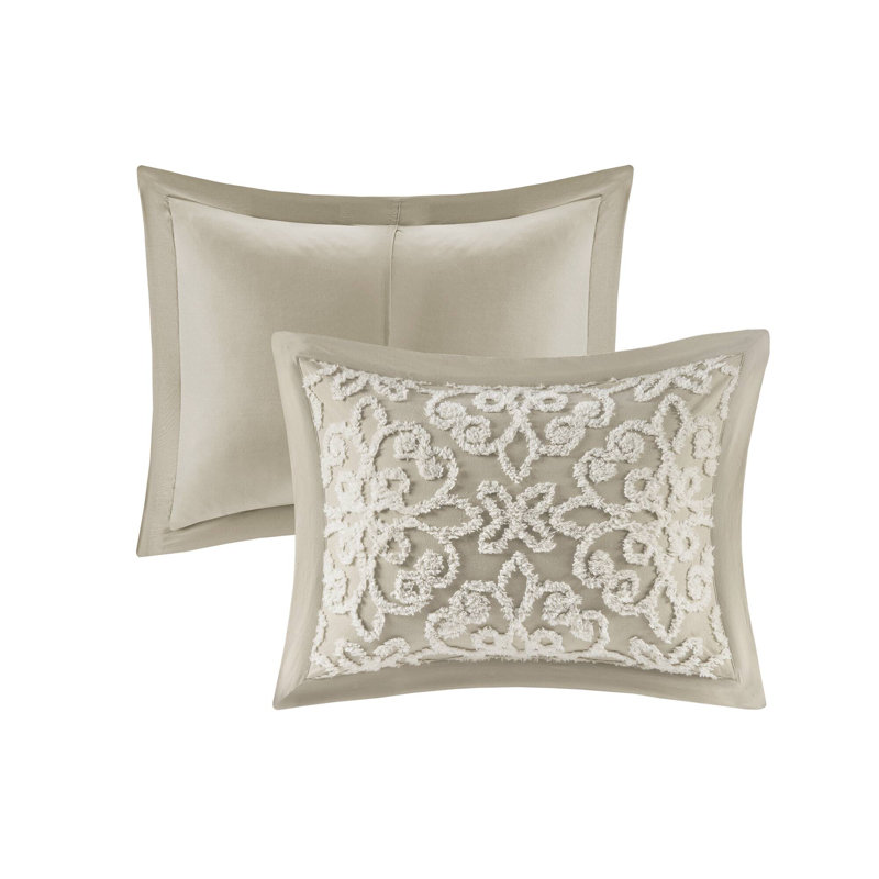 Classic White Cotton Chenille Full Bedspread Set with Medallion Design