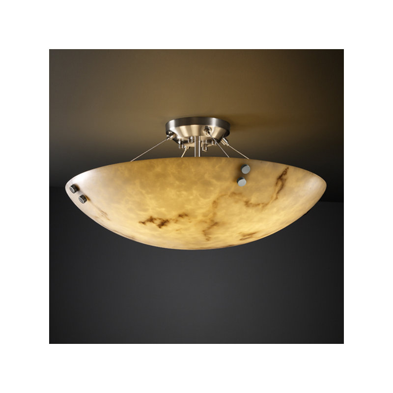 Plafonnier semi-encastré 3 lumières 21 po Keyon, Cylindres appariés, Noir mat