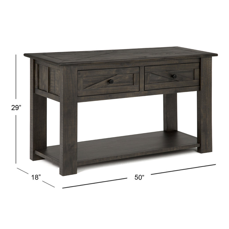 Amed 50'' Console Table, Weathered Charcoal