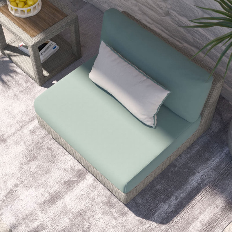 Winnie Outdoor Lounge Chair, Spa Blue Cushion/Gray Frame