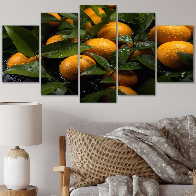 Ensemble de 5 décorations murales Fresh Bright Oranges I