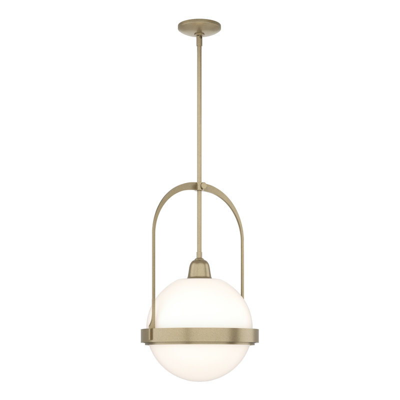 Atlas 1 - Light Single Globe Pendant, Soft Gold, Opal Glass