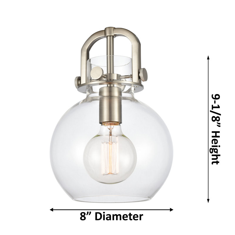 Luminaire suspendu sphère 5 lumières Amrith, Bullé, Nickel poli