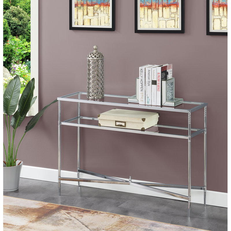 Kincannon 45'' Glass Console Table, 30" H x 45" W x 12" D