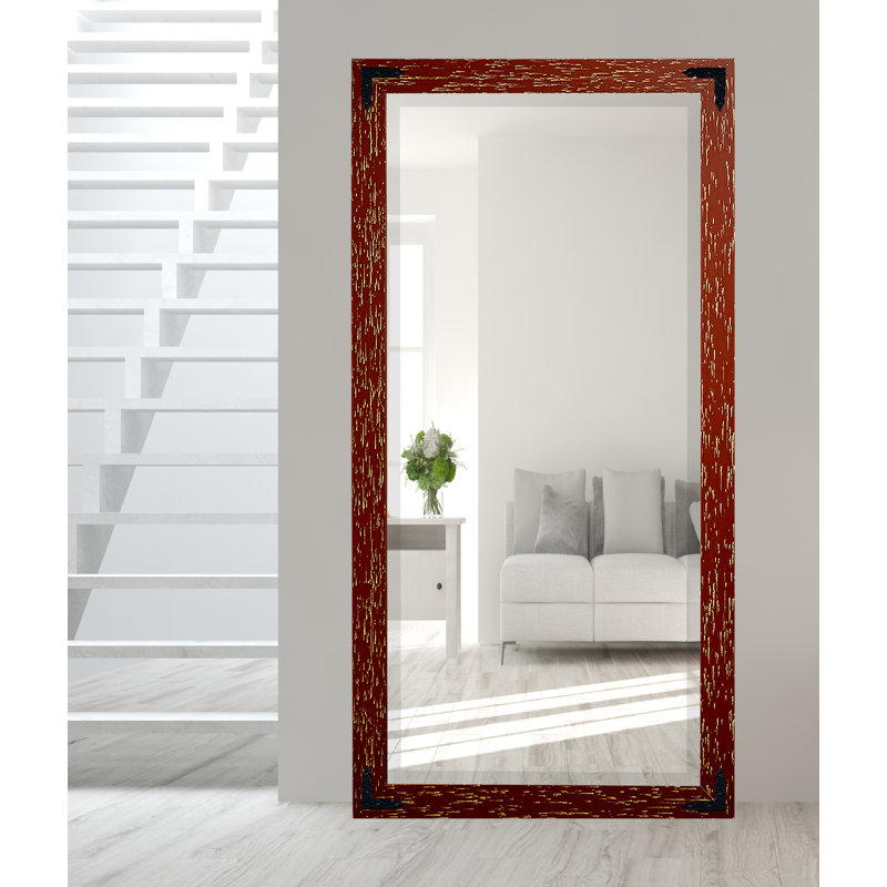 Miroir pleine longueur biseauté Gros, H 65 po x l 31,5 po, Rouge brique