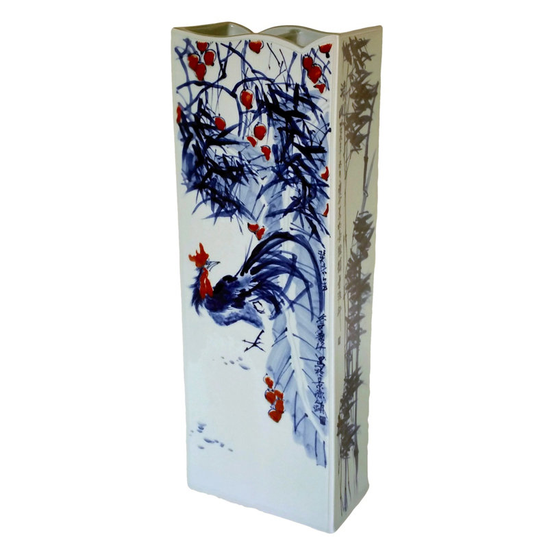 Vase de plancher en porcelaine haute coq Okapi