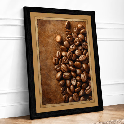 Scattered Coffee Beans Modern - Framed Print
