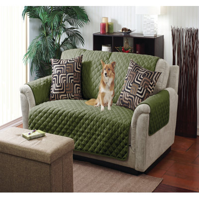 Housse matelassée réversible pour fauteuil avec accoudoirs et coussins en T