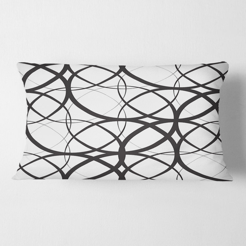 Motif géométrique monochrome - Coussin Mid-Century
