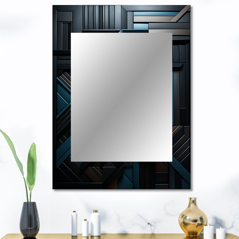 Onyx Opulence - miroir de formes abstraites, miroir mural décoratif moderne, impression d'art en métal, 40" x 30"