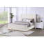 Upholstered Eastern King Sleigh Bed Cream-1316921533