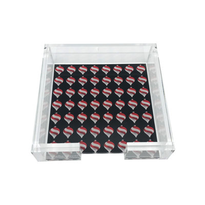 Xmas Ornament Black Acrylic Square Cocktail Tray