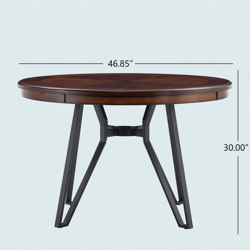 Table de salle à manger Nermira, Brun, H 30 po x L 46,85 po x l 46,85 po