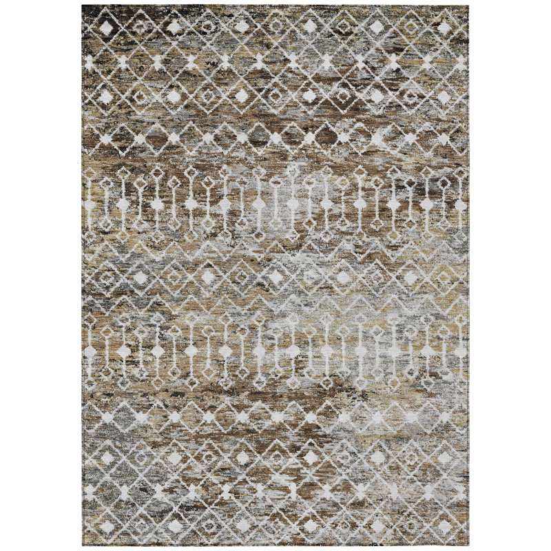 Tapis intérieur / extérieur brun Calandria, 8' x 10'