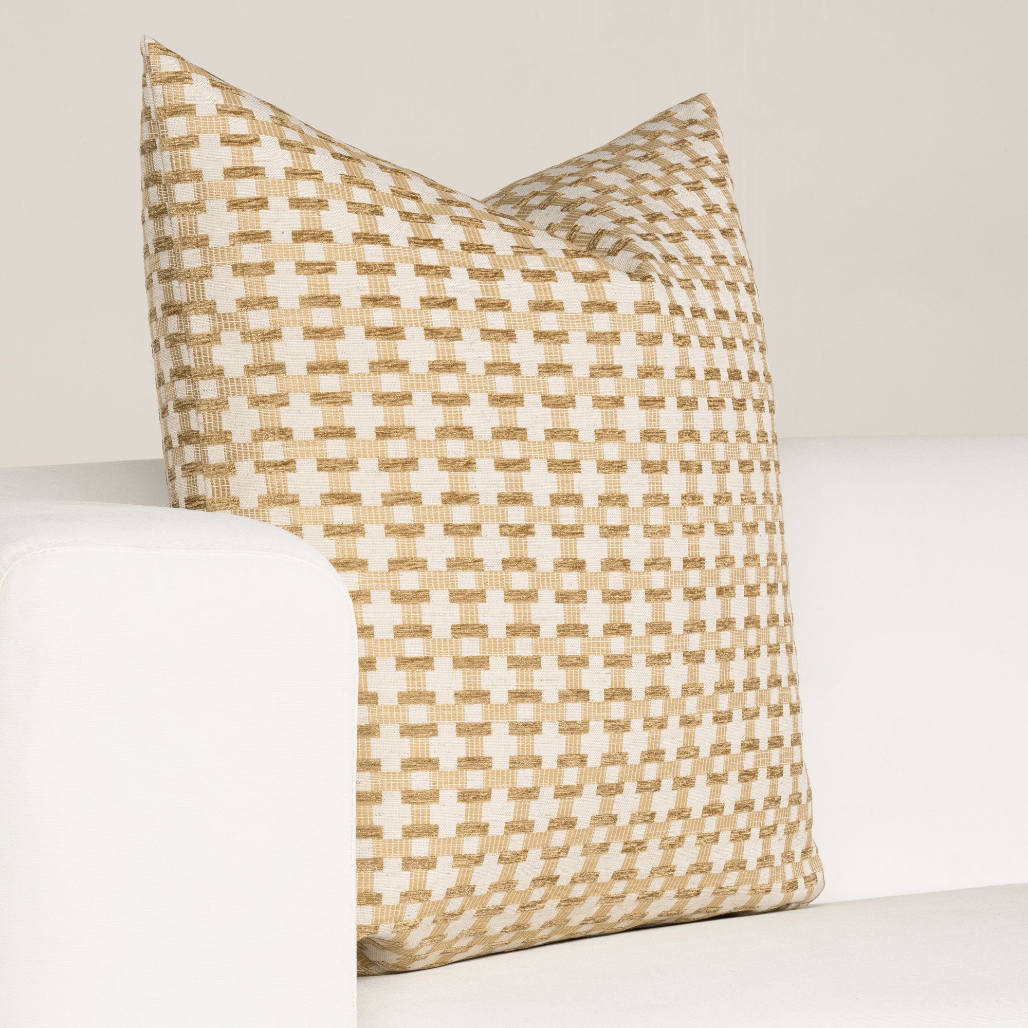 Birch Lane Stride Throw Pillow Throw, Yellow Geometric, Square 18", Polyester