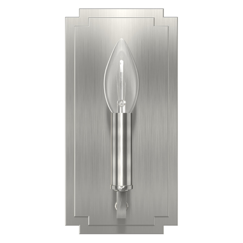 1 - Light Dimmable Candle Wall Light, Brushed Nickel