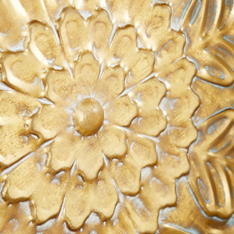Plate Gold Wall Decor with Embossed Details