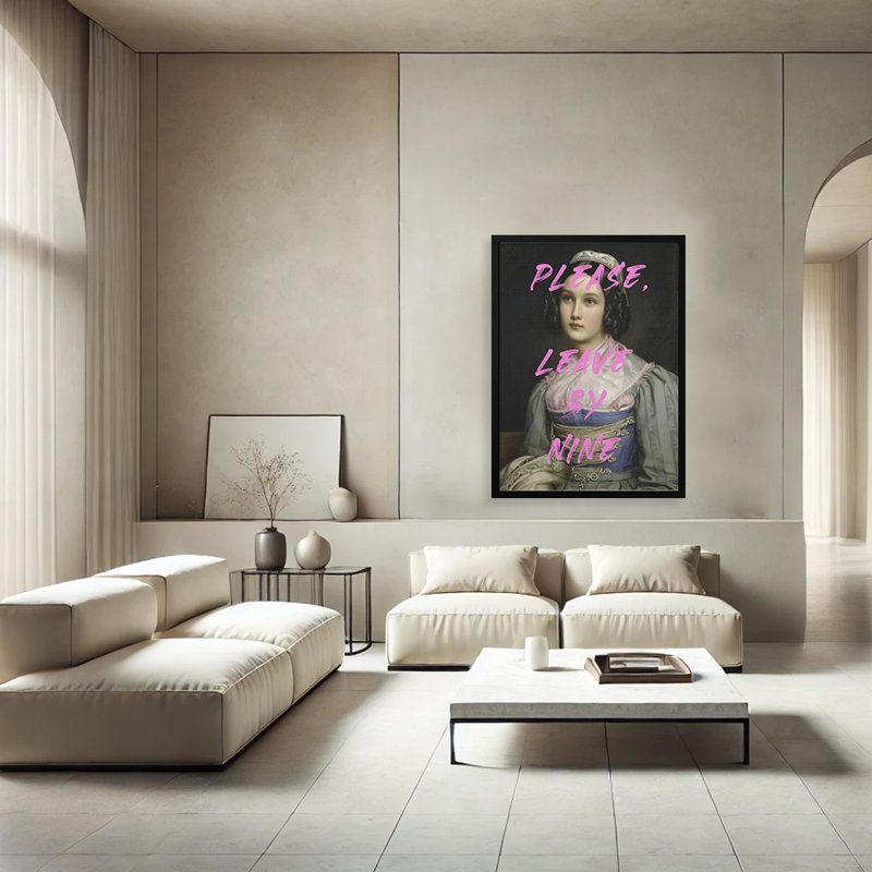 Pop Art & Retro "Please" Framed Print Wall Art, 40" H x 30" W