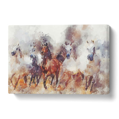 Galloping Horses - Wrapped Canvas Painting