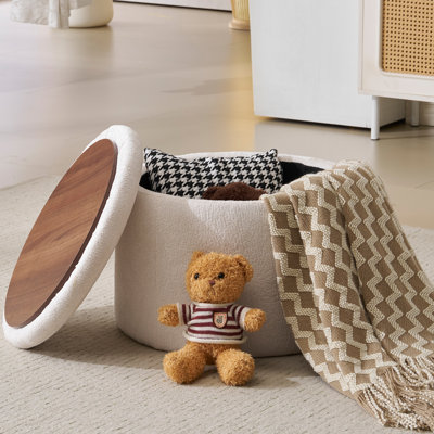 Repose-pieds moderne avec rangement, blanc